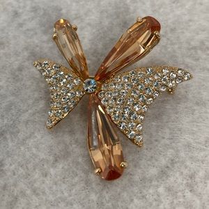 Bow Rhinestone Brooch